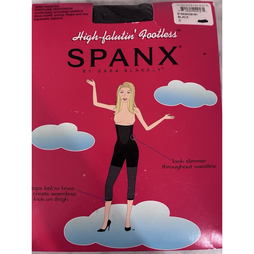 Spanx High Falutin Footless Shapewear Size D Black